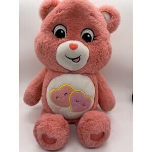 Loves A Lot Bear Care Bears 13" Pink Plush Stuffed Animal Two Hearts Tummy 2020